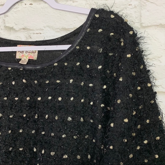 MissGuided Black Fuzzy Comfy Textured Sweater 2X - Picture 2 of 6